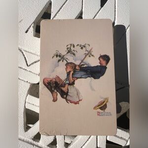 Vintage Norman Rockwell NEW SEALED Playing Cards TRUMP Deck Of Cards Kids Swing